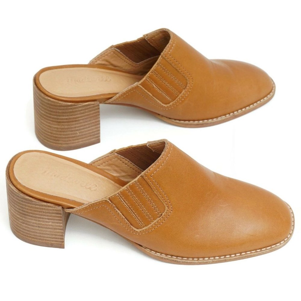 Madewell AH759 Carey Mules Close Toe Block Heel
